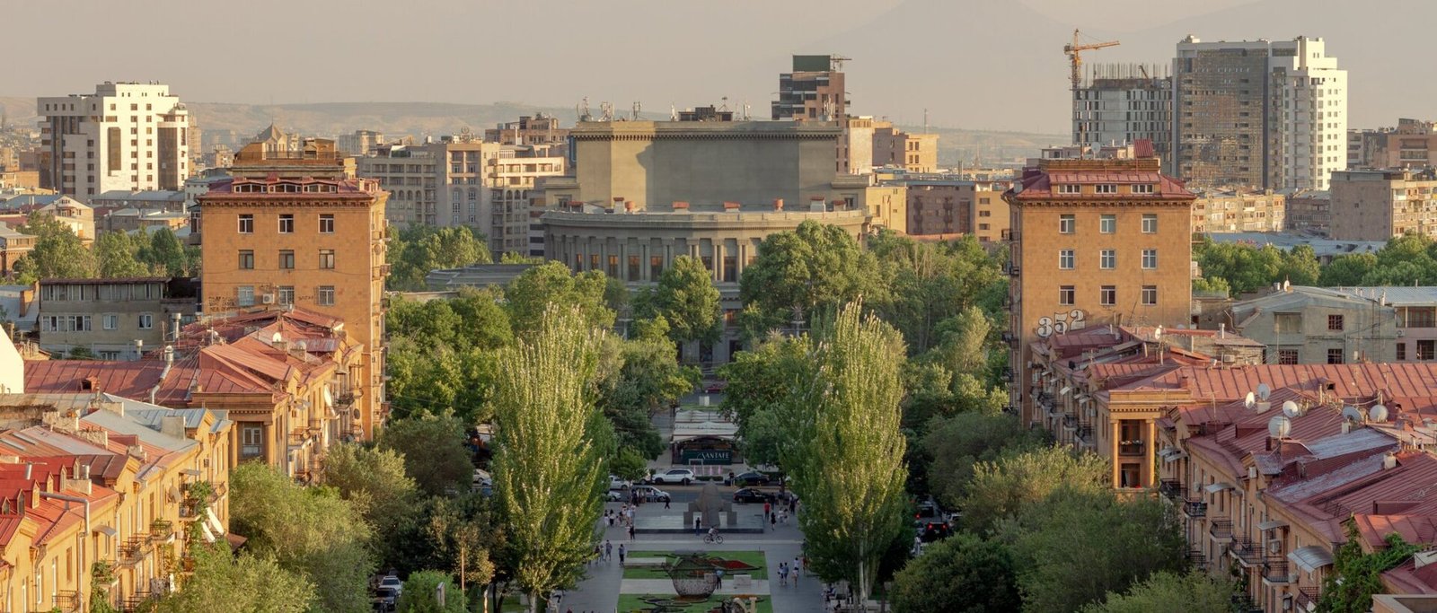 The Cascade and central Yerevan from above